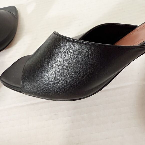 Amina Muaddi Women’s Lupita Leather Black Luxury Slipper Mule Sandal Size 11 - Picture 6 of 11